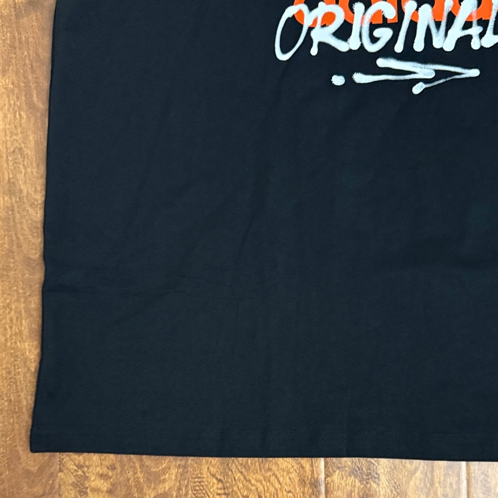 adidas Originals Black Tee with Orange Trefoil and White Script Size XXL - Picture 7 of 11